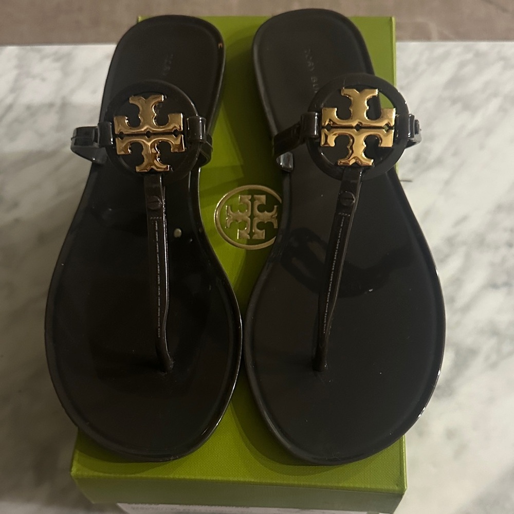 Tory Burch Coco + Gold Mini Miller Jelly Sandals - Picture 2 of 5